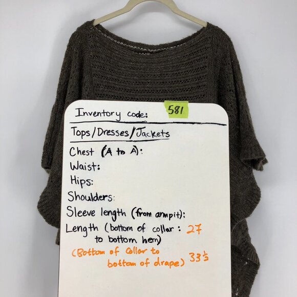 Free People Snow Nymph Loose Sweater Poncho Taupe Size XS - Picture 14 of 16